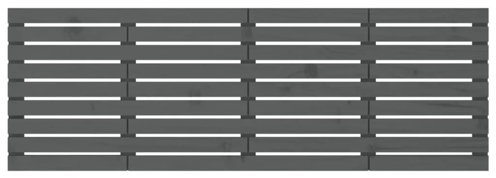 Κεφαλάρι Τοίχου Γκρι 206 x 3 x 63 εκ. από Μασίφ Ξύλο Πεύκου - Γκρι