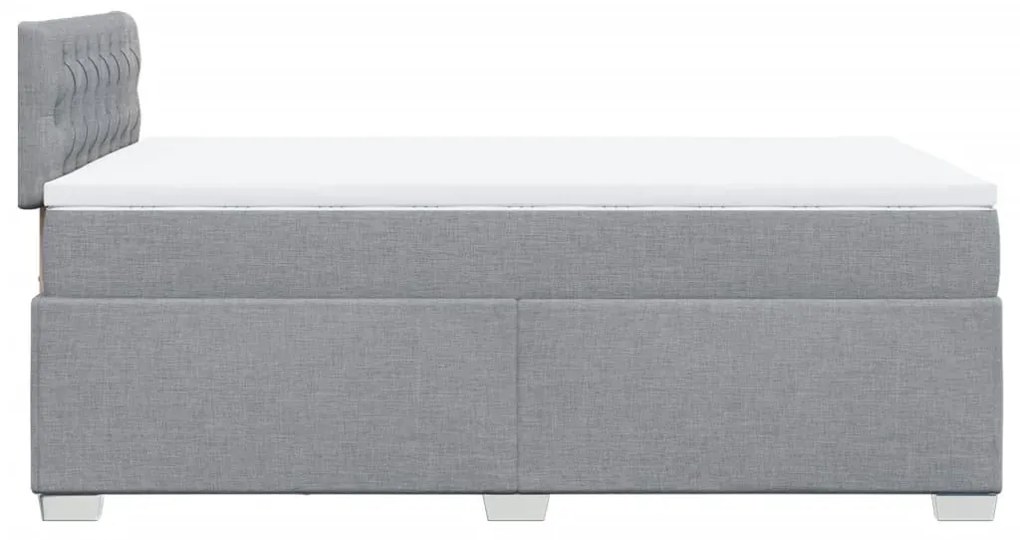 Κρεβάτι Boxspring με Στρώμα Ανοιχτό Γκρι 120x190 εκ. Υφασμάτινο - Γκρι