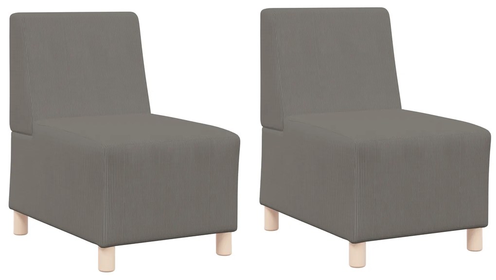 vidaXL Καθίσμα Σαλονιού 2 pcs Ανοιχτό γκρι 55 x 74 x 82 εκ. Βελούδο
