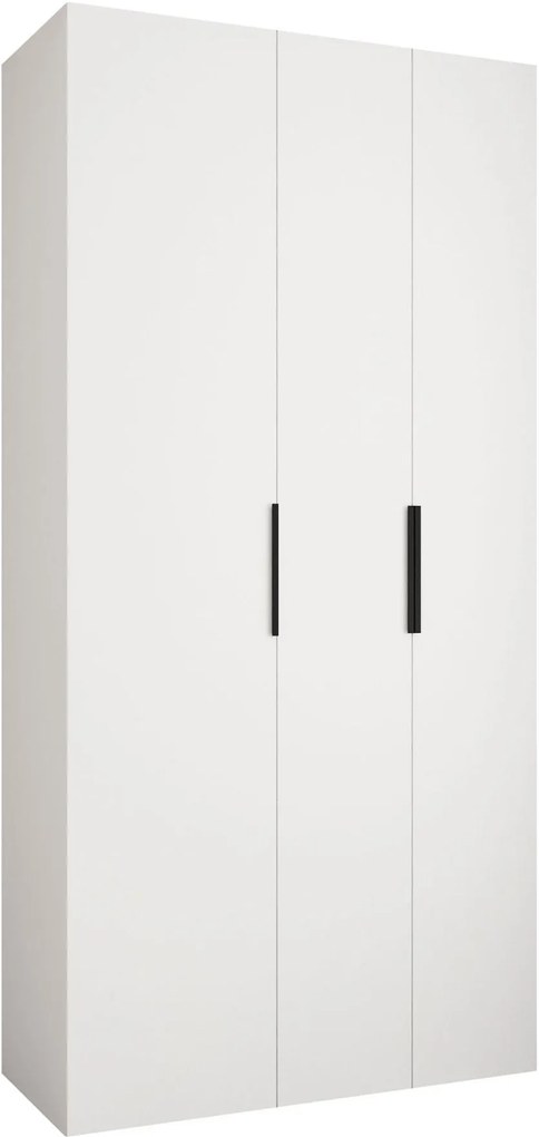 Ντουλάπα Como IV 120 Τρίφυλλη-Λευκό - Μαύρο