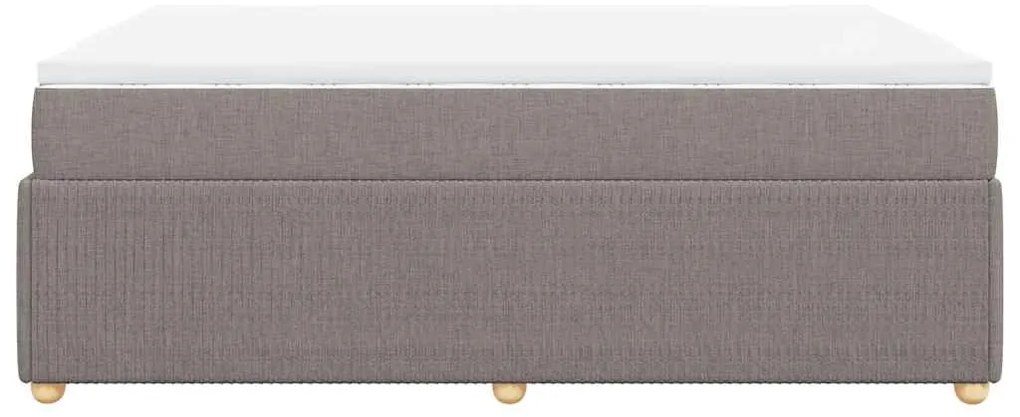 vidaXL Κρεβάτι Boxspring με Στρώμα Taupe 160x200 εκ. Υφασμάτινο