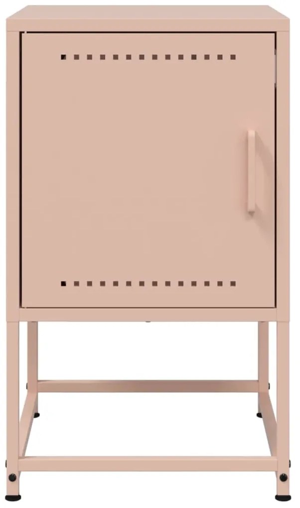 vidaXL Κομοδίνα 2 τεμ. Ροζ 36x39x60,5 εκ. από Χάλυβα