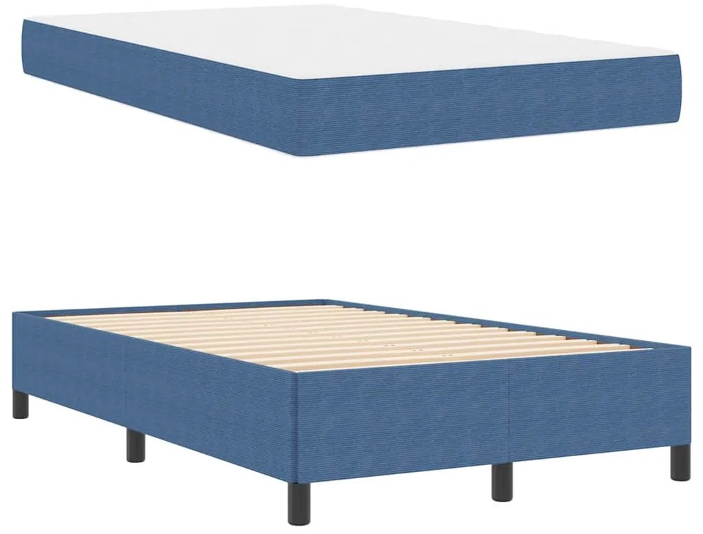 vidaXL Σκελετός Κρεβατιού Μπλε 120 x 200 cm Βελούδο