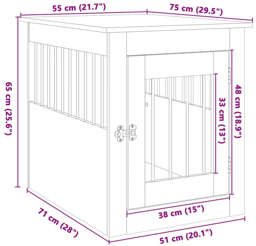 ΚΛΟΥΒΙ ΣΚΥΛΟΥ SONOMA ΔΡΥΣ 55 X 75 X 65 ΕΚ. ΑΠΟ ΕΠΕΞΕΡΓ. ΞΥΛΟ 847489