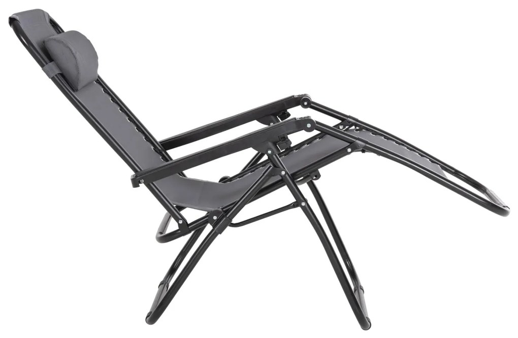 Καρέκλα - Πολυθρόνα COMPANION RELAX C5095.11 Μαύρο Μέταλλο με Γκρί Textiline 67x145x110Υεκ. 2αδα 67x145x110 εκ.