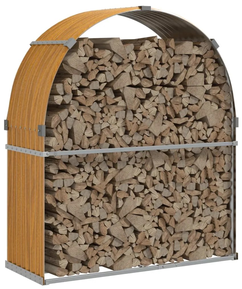 vidaXL Ξυλοθήκη Ξύλινη Όψη 120 x 45 x 140 εκ. από Γαλβανισμένο Ατσάλι