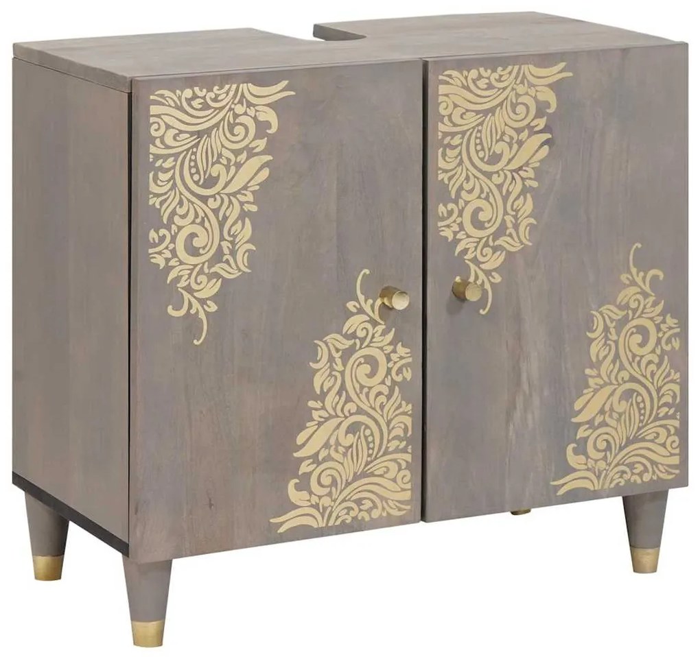 vidaXL Ντουλάπι νιπτήρα μπάνιου με αποθήκευση Γκρι 62 x 33 x 58 εκ.