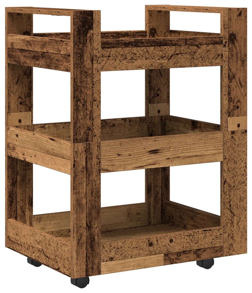 vidaXL Κινητός Τροχός Κουζίνας Παλιού Ξύλου 60x45x80 εκ. Κατασκευασμένο Ξύλο
