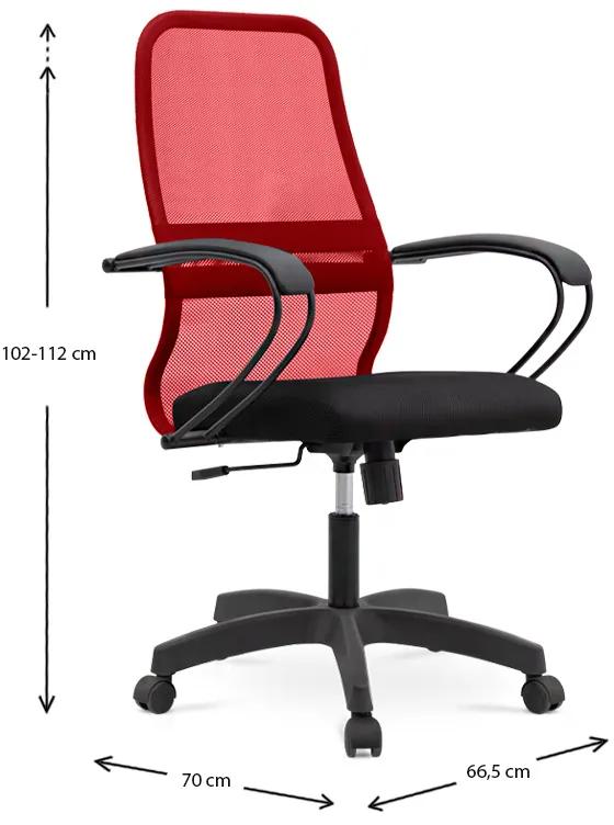 Καρέκλα γραφείου Moonlight Megapap με ύφασμα Mesh σε χρώμα κόκκινο - μαύρο 66,5x70x102/112εκ.