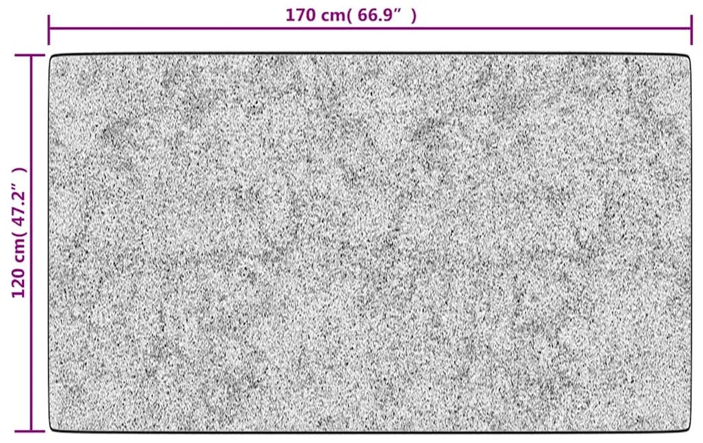 vidaXL Χαλί Πλενόμενο Αντιολισθητικό Μαύρο και Λευκό 120 x 170 εκ.