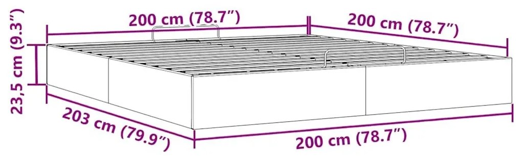 Οθωμανικό κρεβάτι χωρίς στρώμα Cappucino 80x200 cm Faux Leather - Καφέ