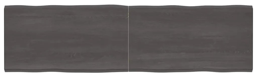 vidaXL Επιφ Τραπεζιού Αν Καφέ 220x60x(2-6)εκ.Ακατέργ. Μασίφ Ξύλο Δρυός