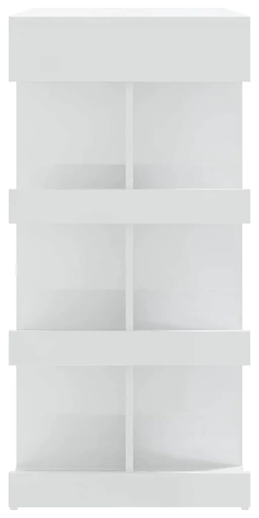 vidaXL Τραπέζι Μπαρ με Ράφια Γυαλ. Λευκό 102x50x103,5 εκ. Επεξ. Ξύλο