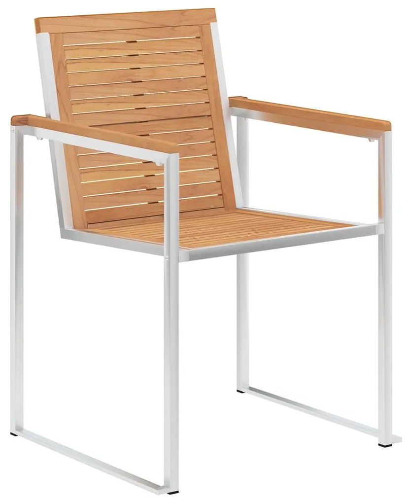 vidaXL Καρέκλες Κήπου 8 τεμάχια από Μασίφ Ξύλο Teak με Μαξιλάρια