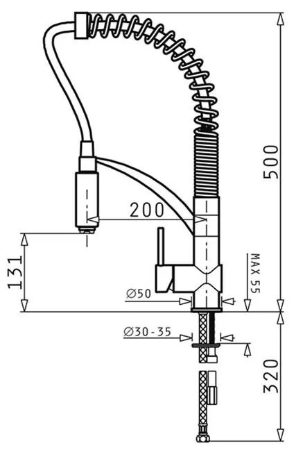 Μπαταρία κουζίνας Cresento Elegant Χρωμέ 5x20x50 εκ.