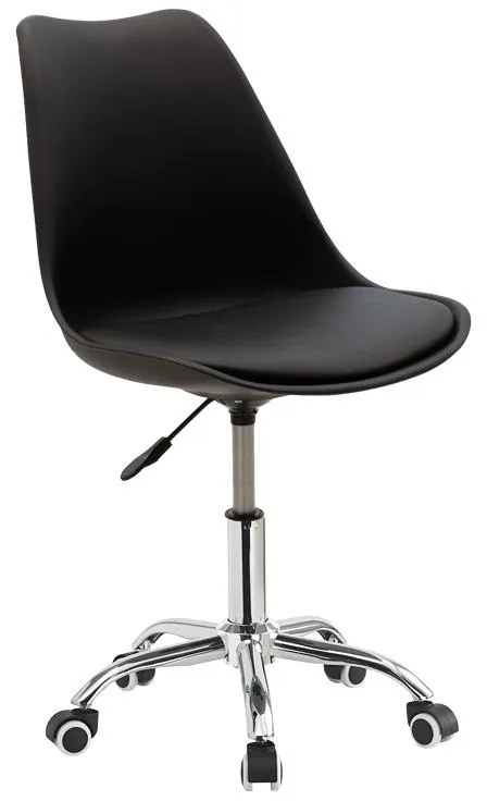 Καρέκλα γραφείου εργασίας Gaston II PP-PU μαύρο 48x57x90 εκ.