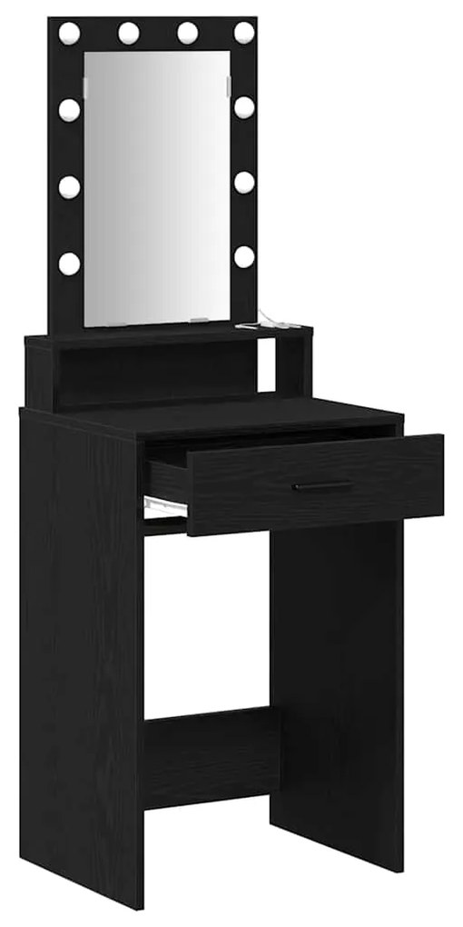 vidaXL Τραπέζι περιποίησης Μαύρο 50 x 41 x 140 εκ. Επεξεργασμένο ξύλο