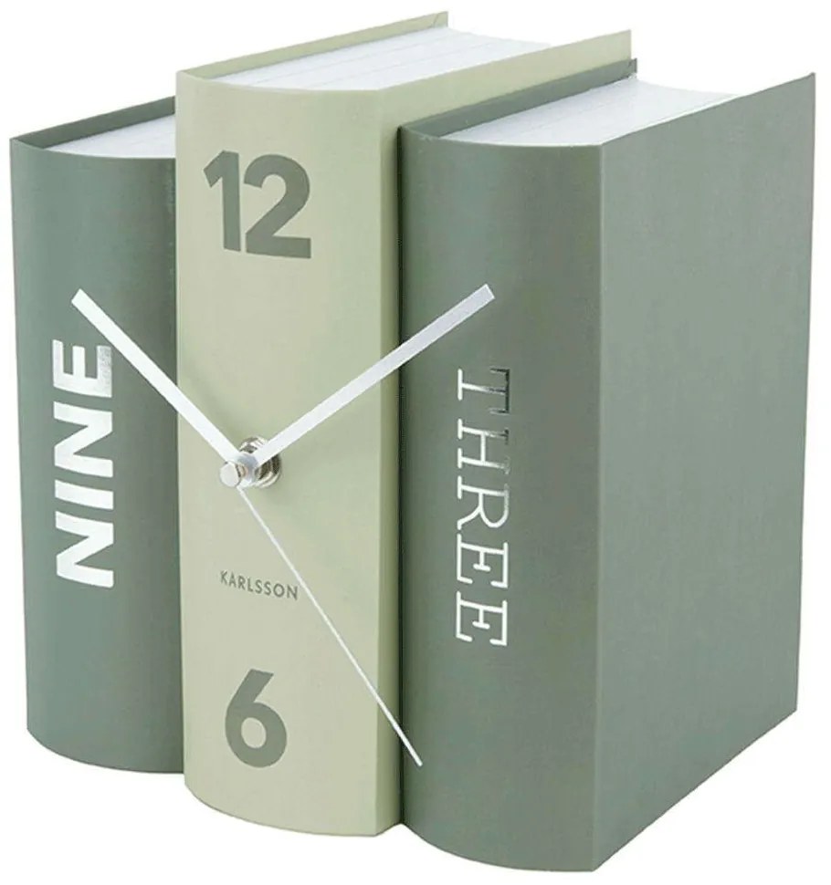 Ρολόι Επιτραπέζιο KA5756GR Book Green Karlsson Χαρτί