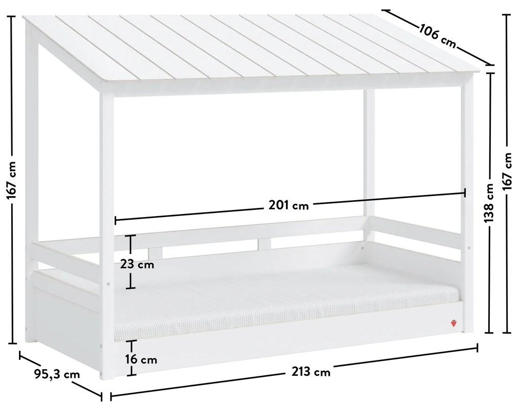 Παιδικό κρεβάτι με οροφή Montes White MW-1302-1308-1011 Cilek