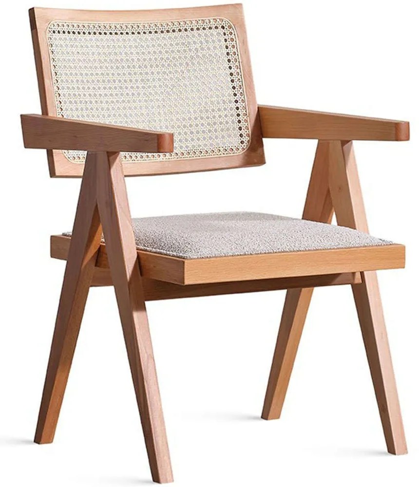 Πολυθρόνα Carina Teddy 117FRF1306 51x52x76cm Natural-Cream Ξύλο,Ύφασμα