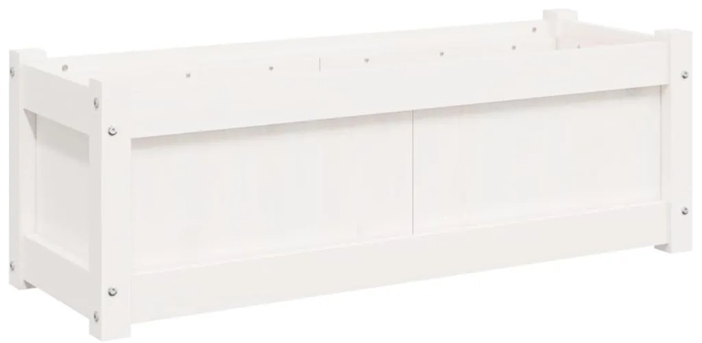 vidaXL Ζαρντινιέρες 2 τεμ. Λευκό από Μασίφ Ξύλο Πεύκου