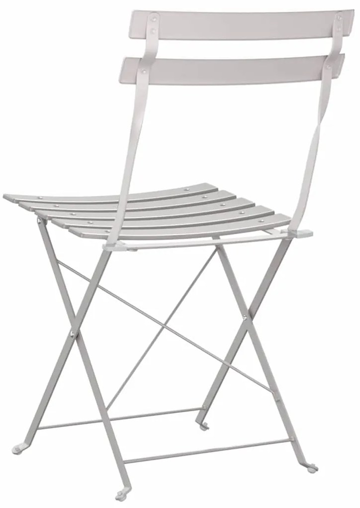 vidaXL Πτυσσόμενη Καρέκλα Κήπου 2 pcs Μπεζ 42 x 46 x 82εκ Μέταλλο