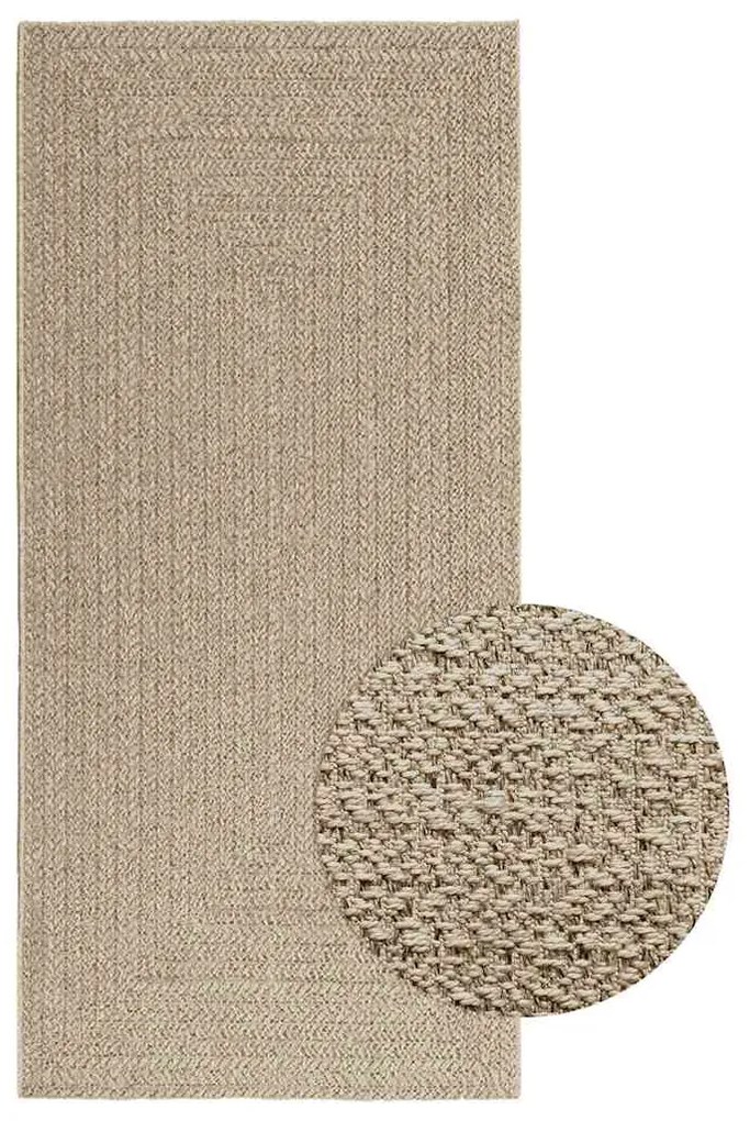 Χαλί ZIZUR Μπεζ Όψη Γιούτας Εσωτ. & Εξωτ. Χώρου 100x200 εκ.