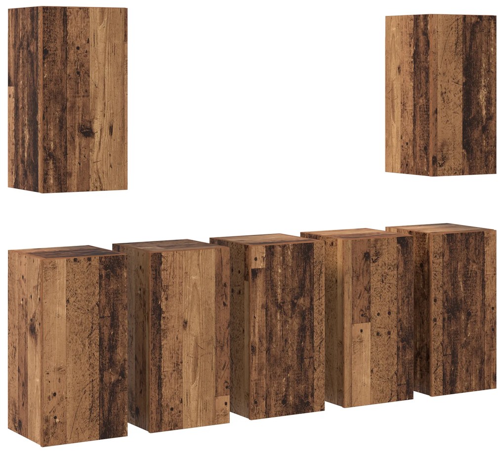 vidaXL Σετ επίπλου τηλεόρασης 7 pcs Παλαιό ξύλο 30.5 x 30 x 60 εκ.
