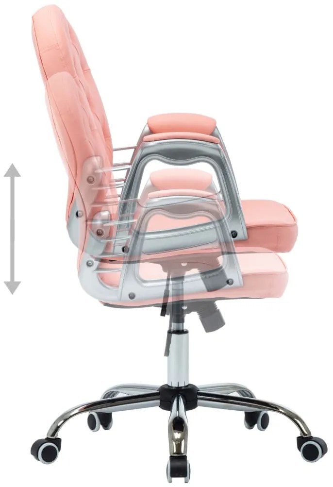 vidaXL Καρέκλα Γραφείου Περιστρεφόμενη Ροζ από Συνθετικό Δέρμα