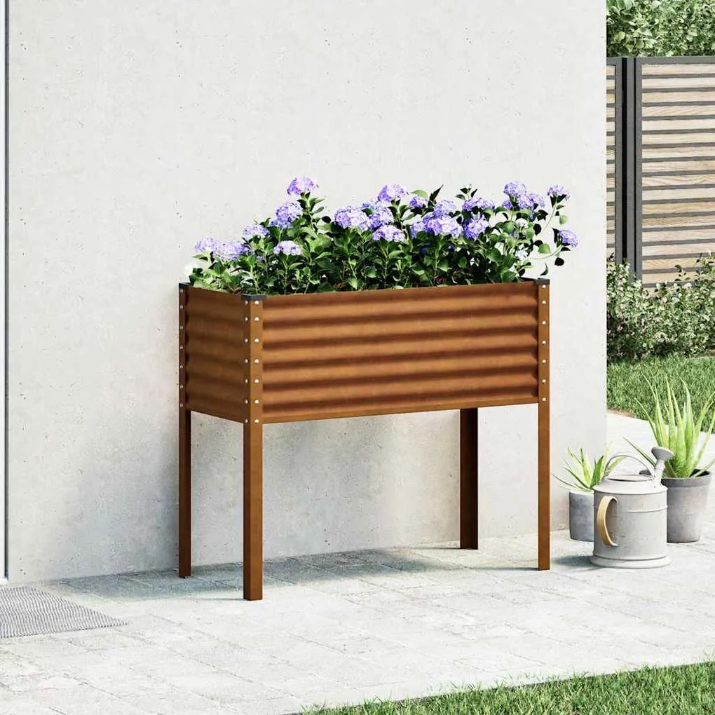 vidaXL Ζαρντινιέρα 100x45x90 εκ. Ατσάλι Σκληρυθέν στον Αέρα