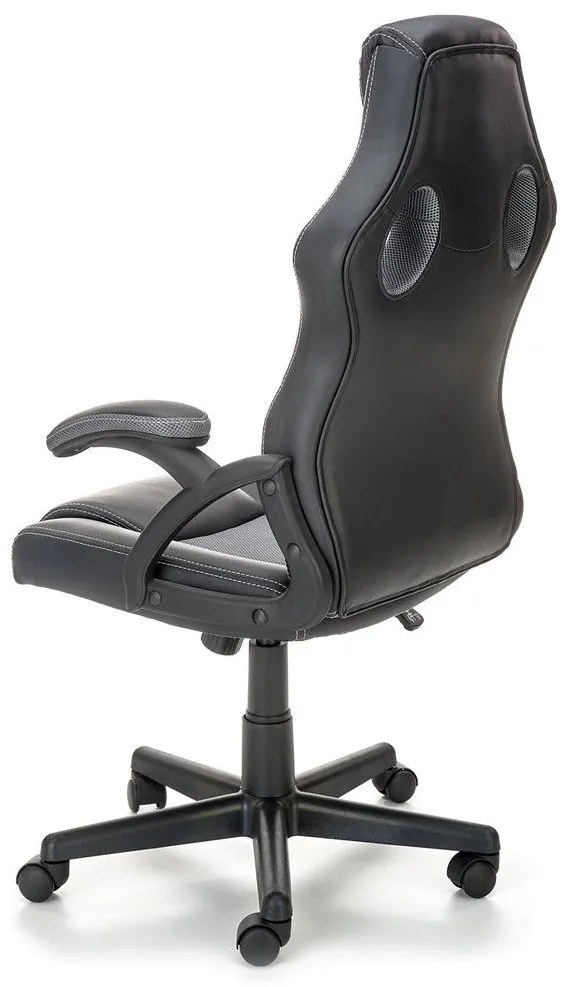 ΚΑΡΕΚΛΑ ΓΡΑΦΕΙΟΥ / GAMER CAIN ΜΑΥΡΟ / ΓΚΡΙ 62x63x108-117cm