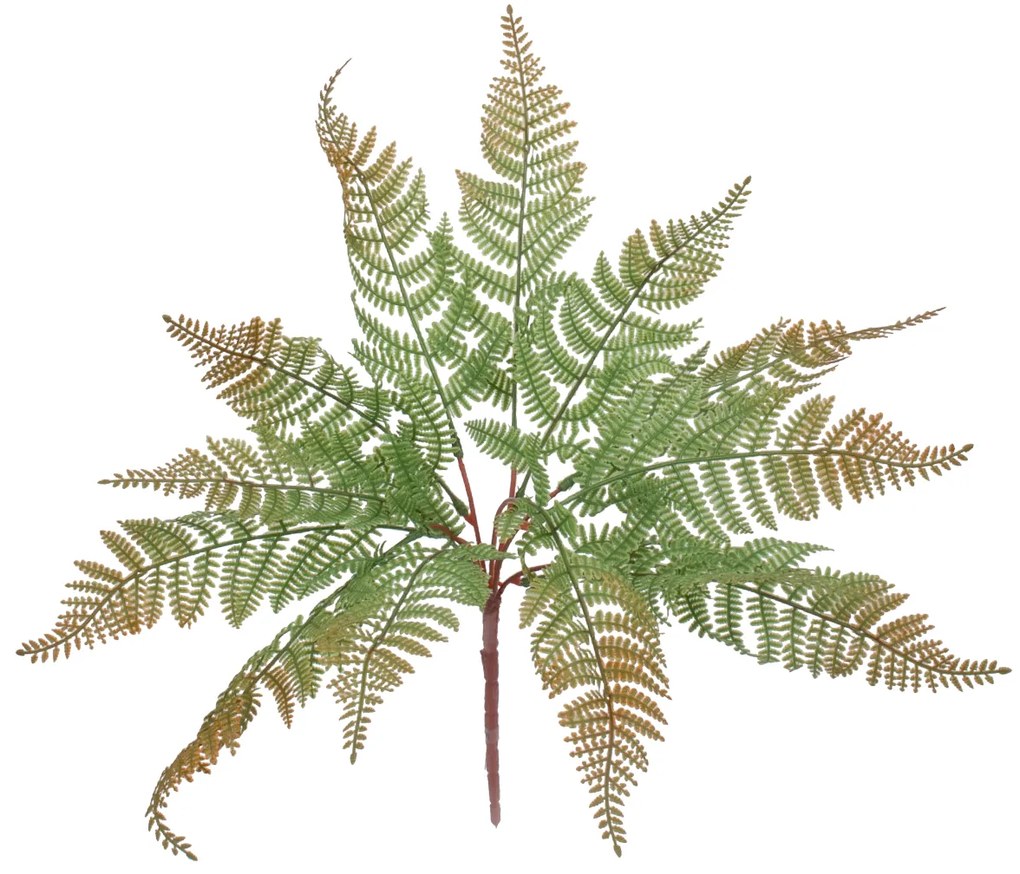 GloboStar® FERN 78269 Τεχνητό Φυτό Φτέρη - Μπουκέτο Διακοσμητικών Φυτών - Κλαδιών με Φύλλωμα Πράσινο - Καφέ Υ45cm