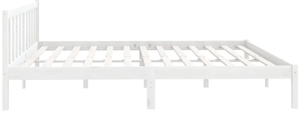 vidaXL Πλαίσιο Κρεβατιού Λευκό 180x200εκ. Μασίφ Ξύλο Πεύκου Super King