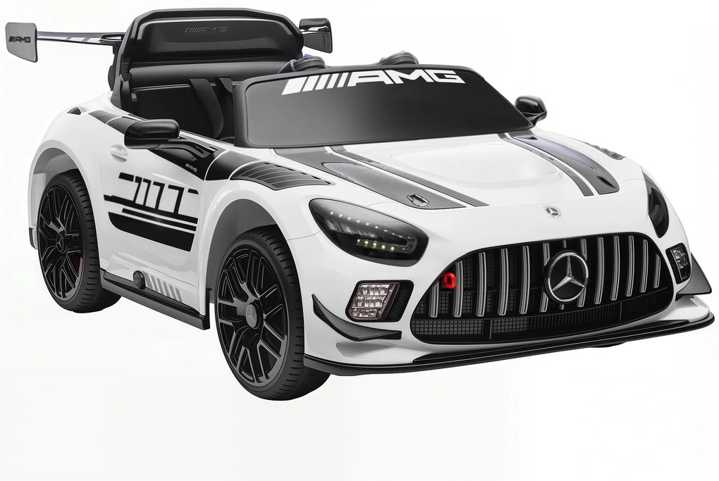 AIYAPLAY Ηλεκτρικό αυτοκίνητο Mercedes, αυτοκίνητο για παιδιά, μπαταρία 12V, φώτα LED, λειτουργία μουσικής, κόρνα, 3-8 ετών, λευκό