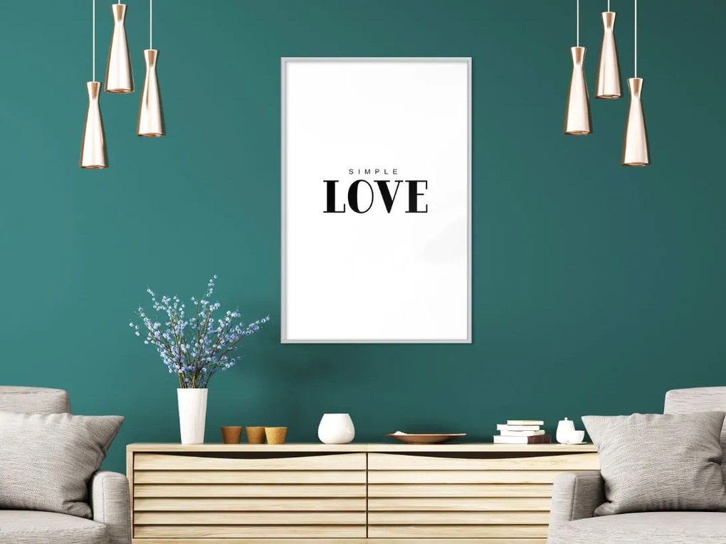 Αφίσα - Simple Love - 20x30 - Χρυσό - Με πασπαρτού