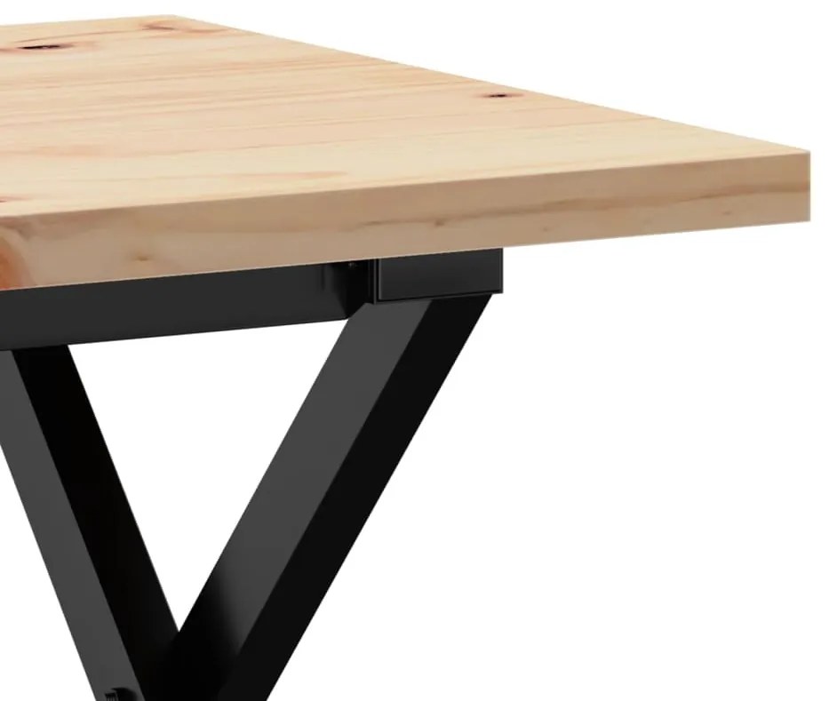 vidaXL Τραπεζάκι Σαλονιού Πλαίσιο X Μασίφ Πεύκο/Ατσάλι