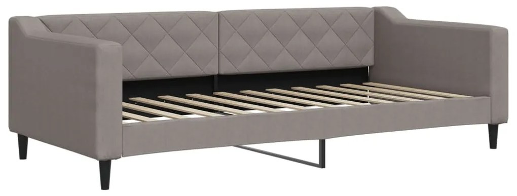 vidaXL Καναπές Κρεβάτι με Στρώμα Taupe 90 x 200 εκ. Υφασμάτινο