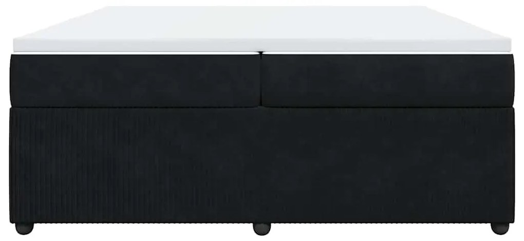 vidaXL Κρεβάτι Boxspring με Στρώμα Μαύρο 200x200 εκ. Βελούδινο