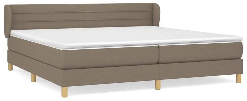 Κρεβάτι Boxspring με Στρώμα Taupe 200x200 εκ. Υφασμάτινο - Μπεζ-Γκρι