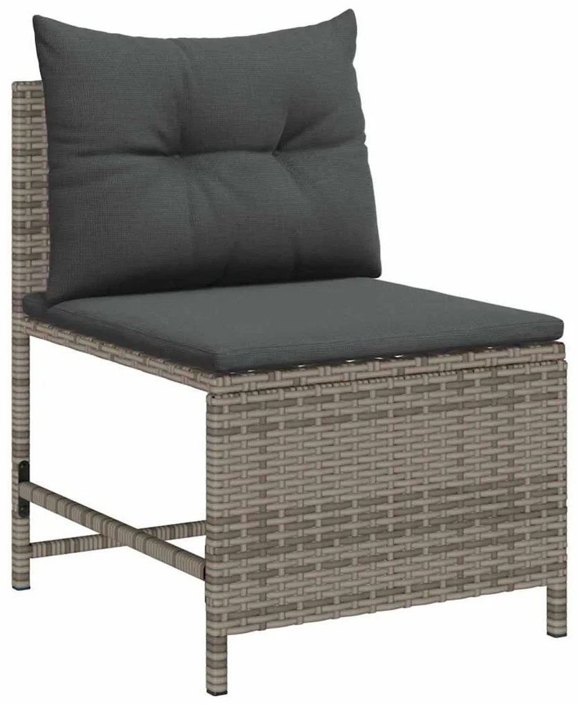 vidaXL Σετ Καναπέ Κήπου 6 pcs Γκρι, σκούρο γκρι συνθετικό ρατάν