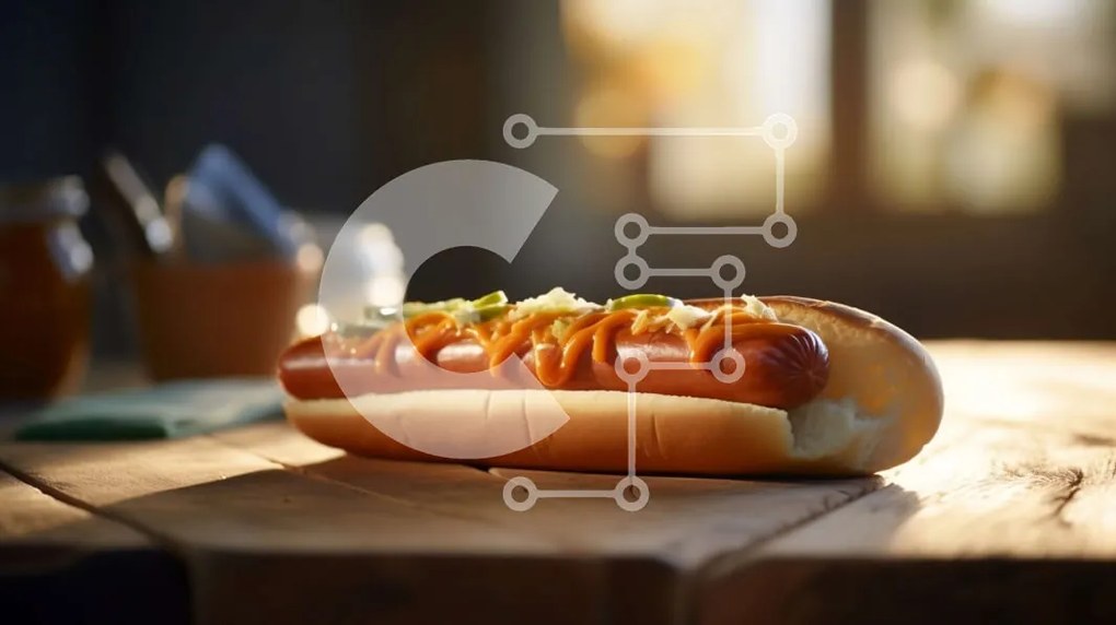 Σετ των 2 Intra Συλλεκτικό Ξύλινο Παζλ Plywood 4mm - Νόστιμο χοτ ντογκ με κέτσαπ και μουστάρδα Σε Ξύλινο Κουτί - Διαστάσεις: 10x10 cm – 25 κομμάτια