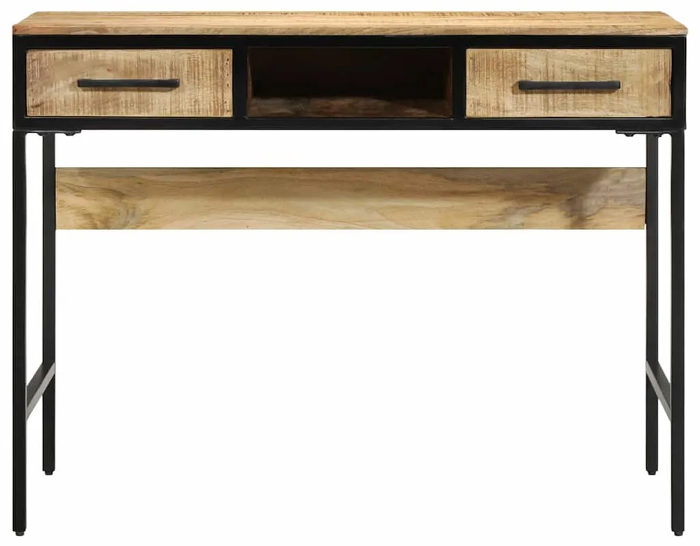 vidaXL Γραφείο γραφής με ράφι Καφέ 100 x 50 x 75 cm Στερεό ξύλο μάνγκο