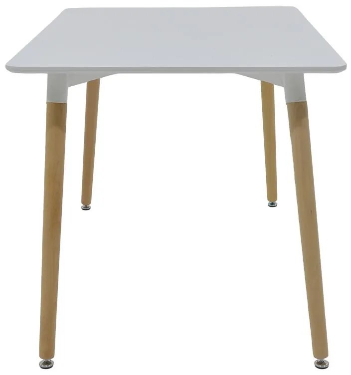 Τραπέζι Natali MDF λευκό-πόδια φυσικό χρώμα 120x80x76εκ 120x80x76 εκ.