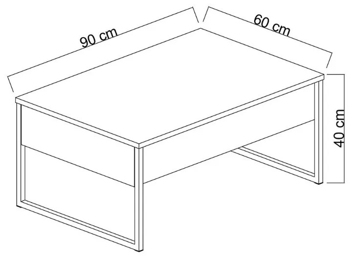 Τραπεζάκι σαλονιού Luxe Megapap χρώμα ανθρακί - χρυσό 90x60x40εκ.