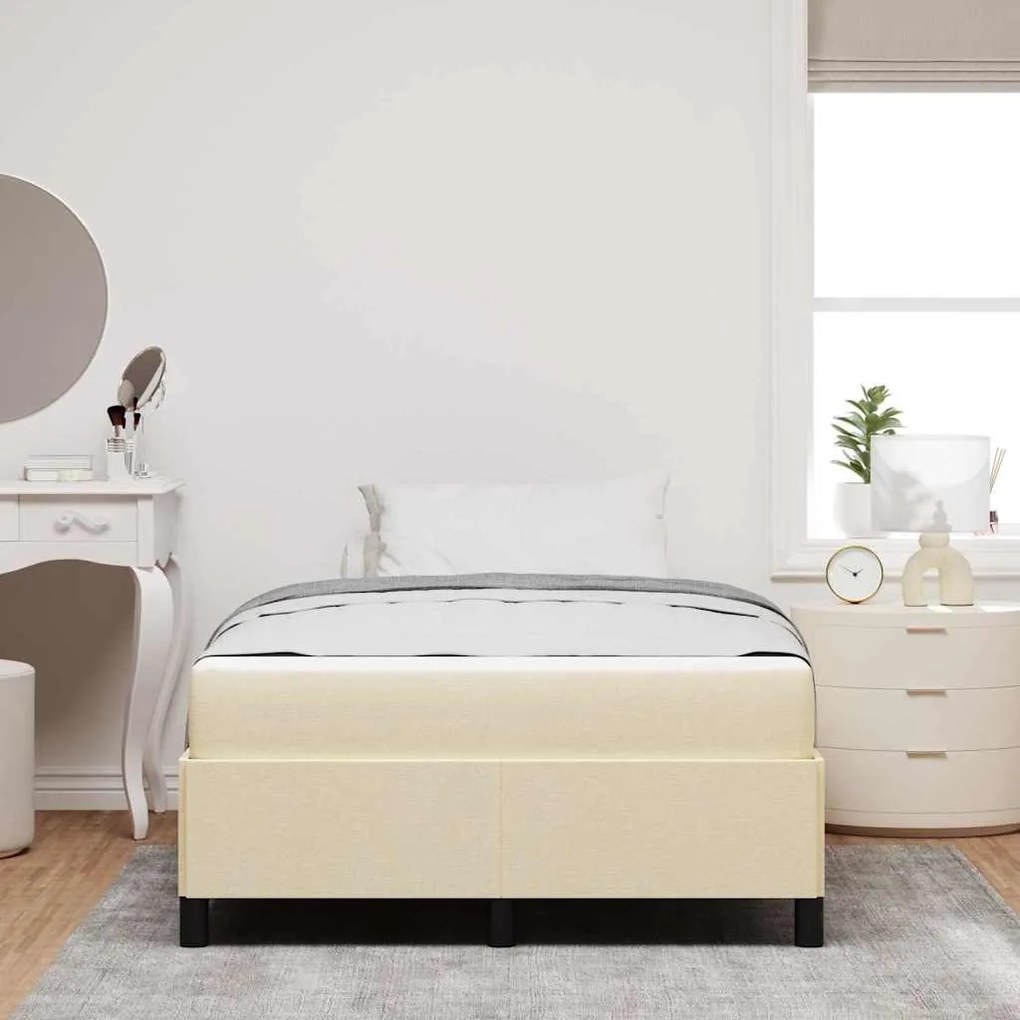 vidaXL Κρεβάτι με ελατήρια Κρέμα και Μαύρο 120 x 200 cm