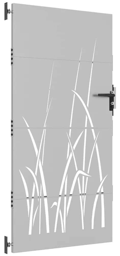 vidaXL Πόρτα Κήπου με Σχέδιο Χόρτου από Ατσάλι Corten 85 x 200 εκ.