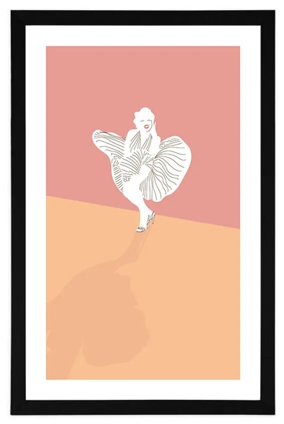 Αφίσα με πασπαρτού Μέριλιν Μονρόε - 40x60 silver