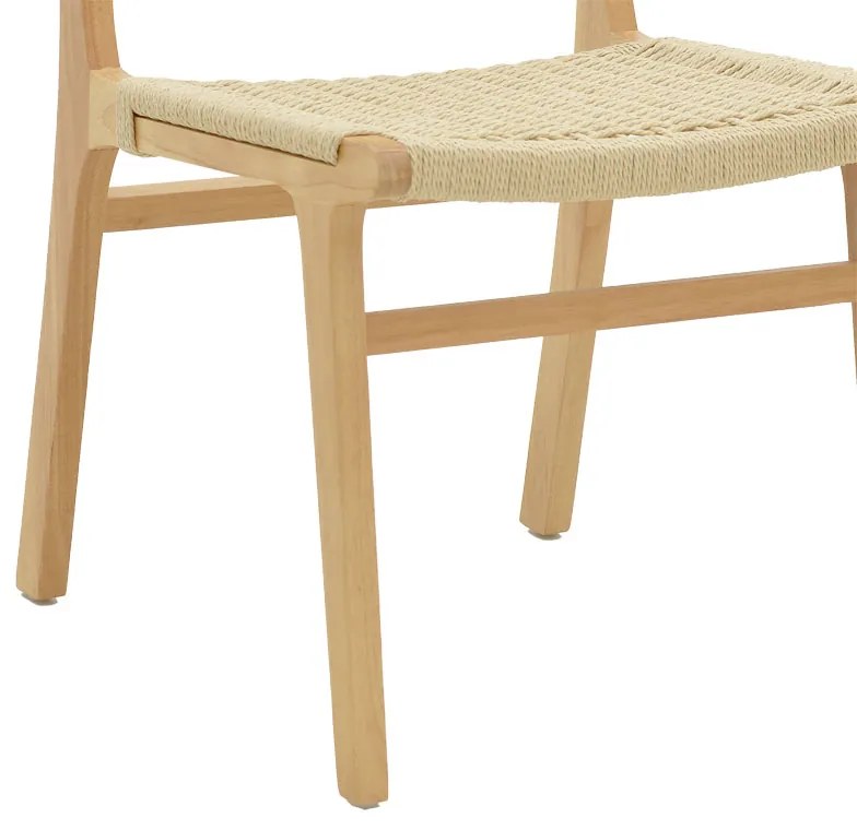 Καρέκλα Julien pakoworld rubberwood φυσικό-έδρα φυσικό σχοινί 61x54x85εκ - 263-000007
