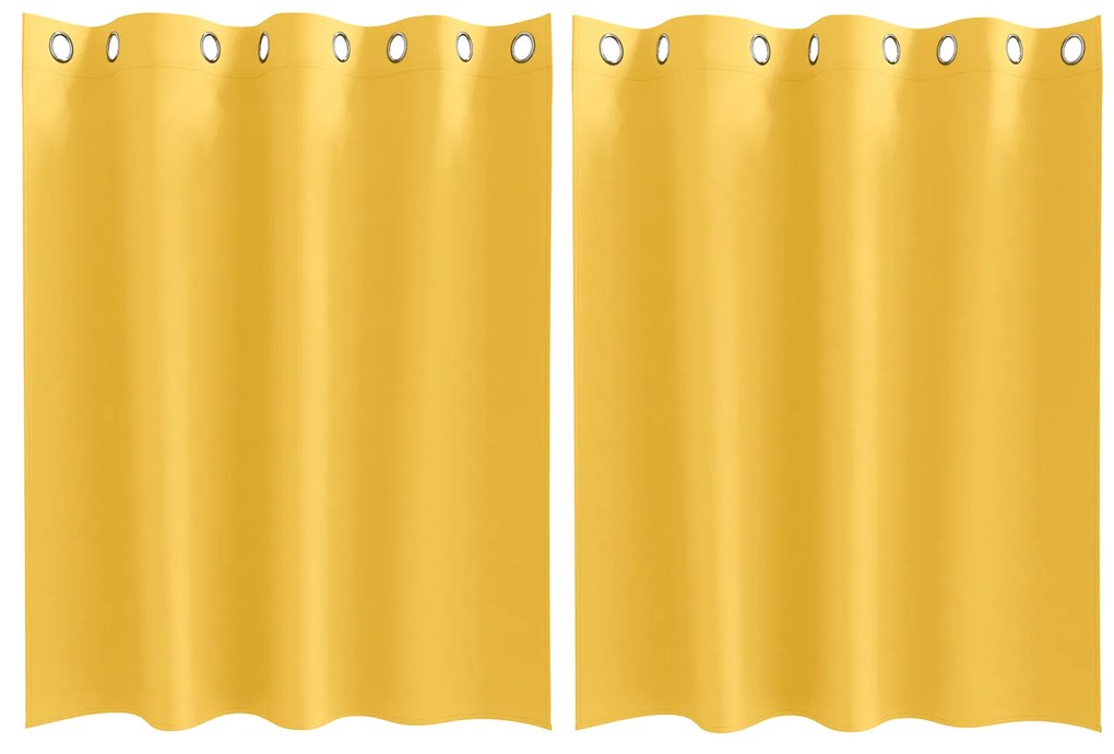 vidaXL Κουρτίνες 2 pcs κίτρινο μουσταρδί 140 x 140 cm Πολυεστέρας