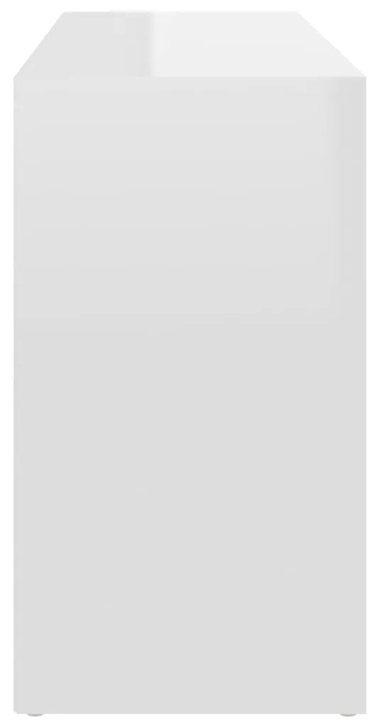 vidaXL Παπουτσοθήκη Γυαλιστερή Λευκή 103x30x54,5 εκ. από Επεξ. Ξύλο